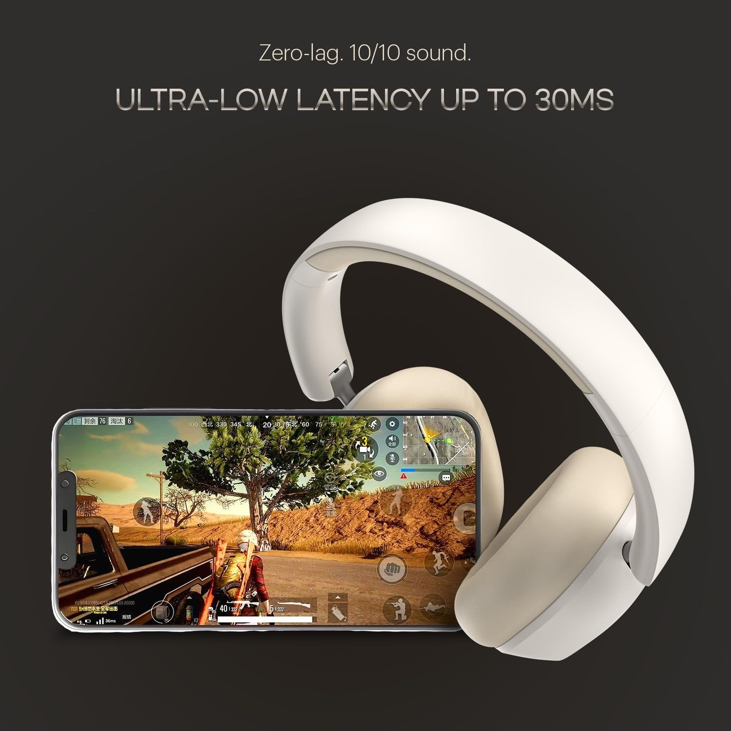 Noise Airwave Max 5 Wireless Over-Ear Headphones with Adaptive Hybrid ANC (up to 50dB), HFA Tech, 80H Playtime, Dual Pairing(Calm Beige) - Image 4