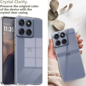 Motorola Edge 60 Fusion Silicon Transparent Case (Transparent, Shock Proof, Silicon, Pack of: 1)